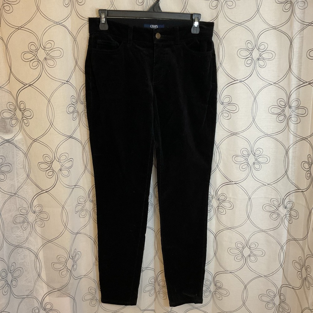 Women's Chaps Black Corduroy Pants Size 4
